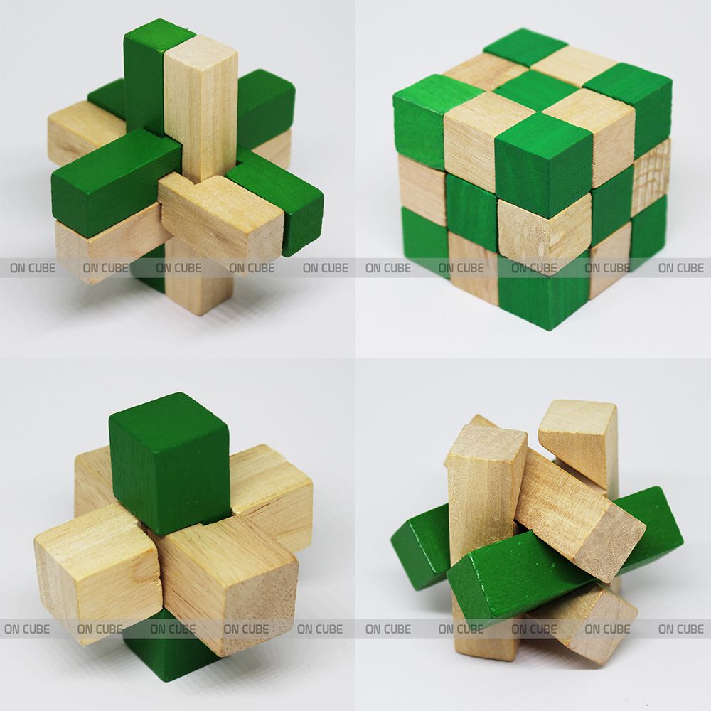 Box Puzzles de Madeira - 4 peças - Oncube: os melhores cubos