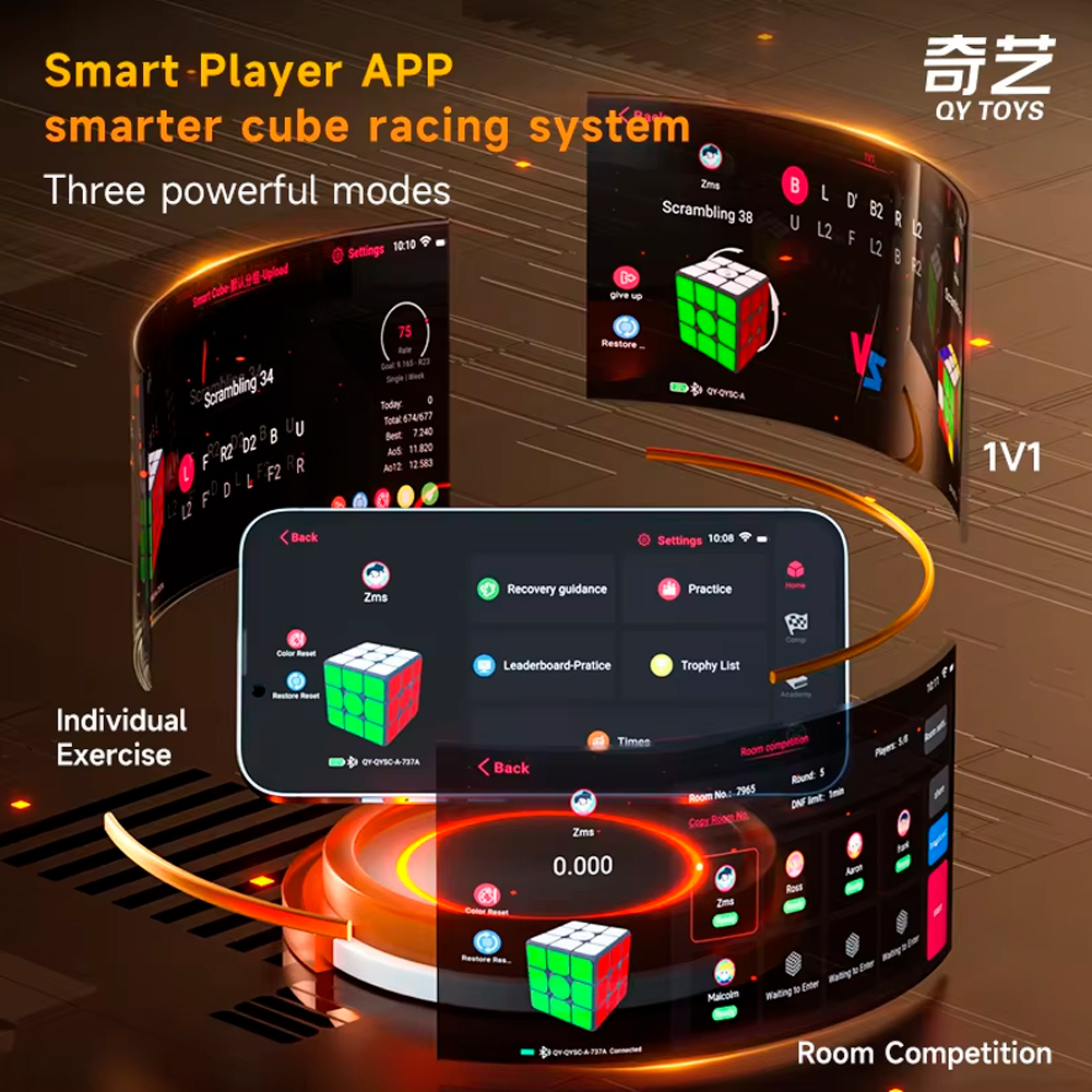 Cubo Mágico 3x3x3 Qiyi Smart Cube Bluetooth Preto - Oncube: os melhores ...
