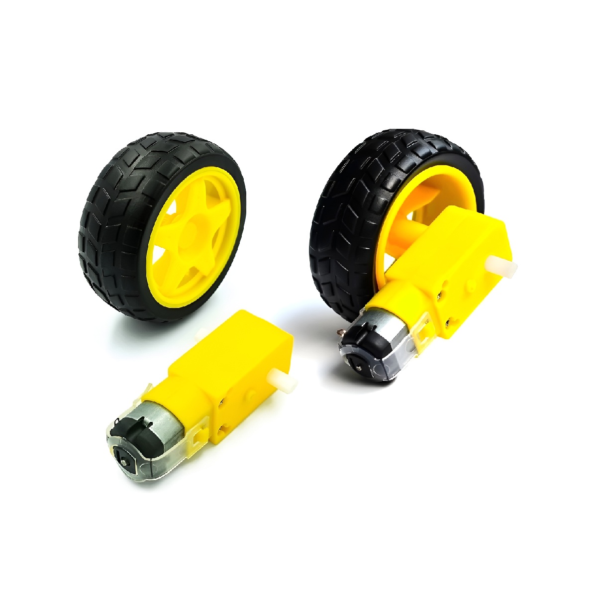 Kit 4 Roda Pneu Motor Redução DC 3 A 6v Robótica Arduino - MCX Comp
