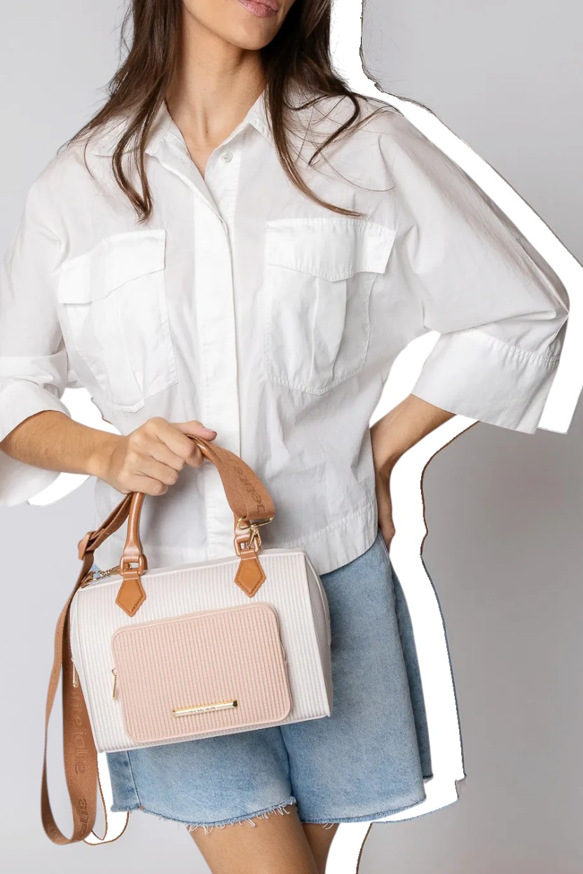 Bolsa Petite Jolie Com Alça Larga Removível E Design Texturizado