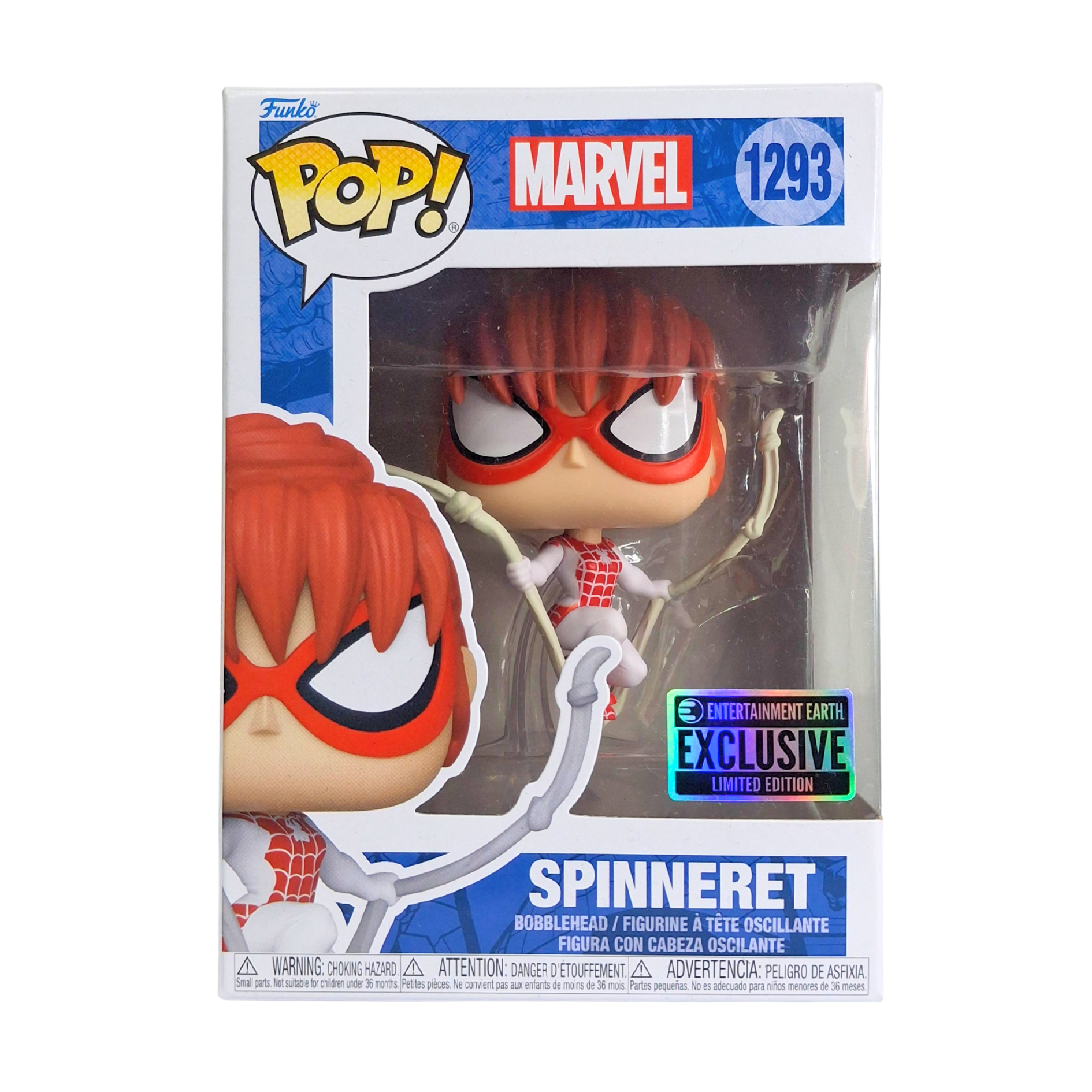 Funko Pop! Marvel Spider-Man Spinneret #1293 – Édition Limitée Exclusive, 11,4 Cm, Vinyle, Avec Support Transparent