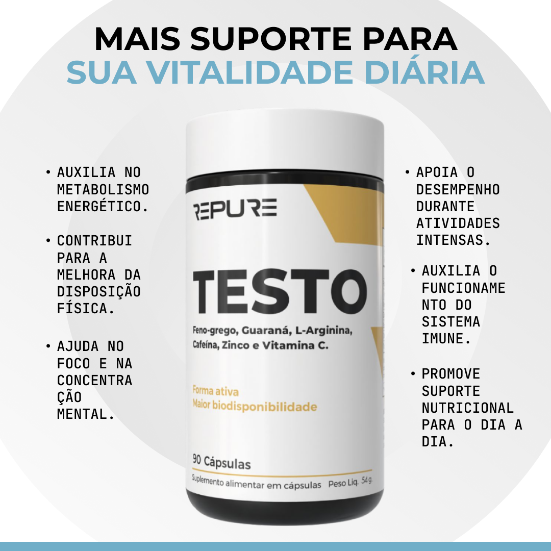 Testo Complex Testo - 90 Cápsulas - Repure Nutrition
