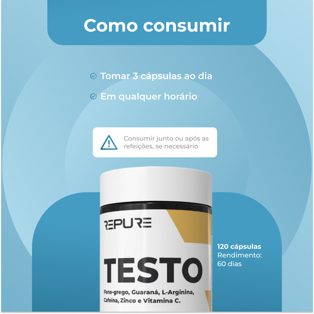 Testo - 90 Cápsulas - Repure Nutrition