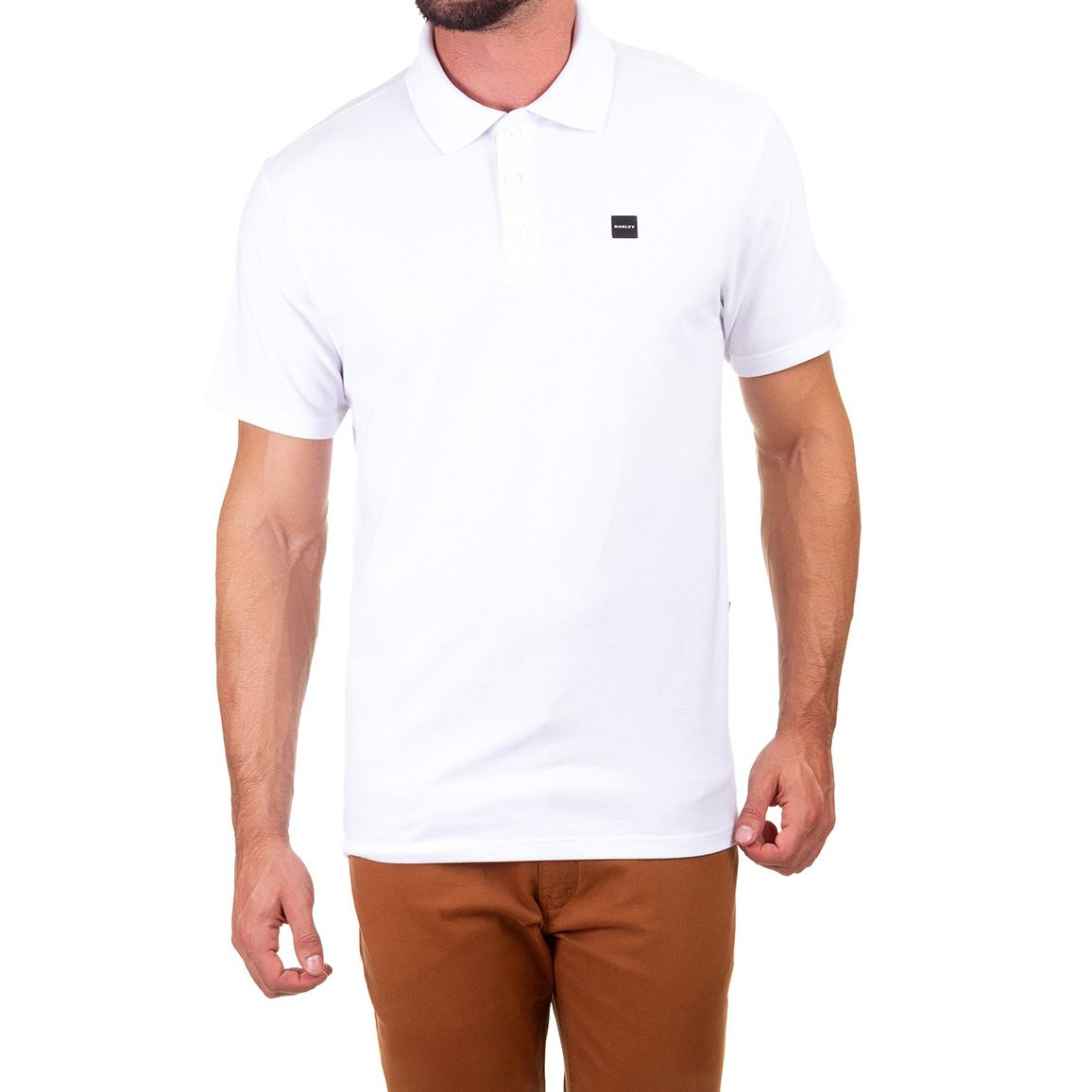 Camiseta Oakley Logo Peito- Branco/Vermelho