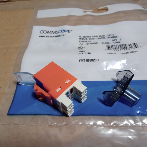 Kit 10 Conector Keystone Cat6 Fêmea Commscope Amp Rj45 Orang - Auto ...