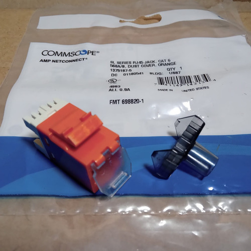 Kit 10 Conector Keystone Cat6 Fêmea Commscope Amp Rj45 Orang - Auto ...
