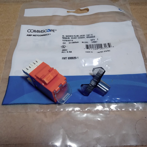Kit 10 Conector Keystone Cat6 Fêmea Commscope Amp Rj45 Orang - Auto ...