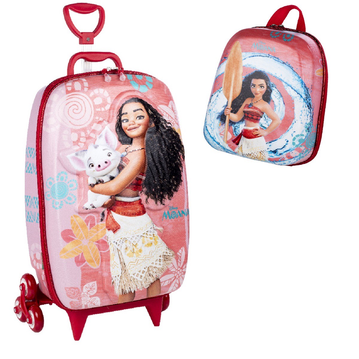 Mochila Escolar de Rodinhas Princesa Moana 3D Maxtoy + Lancheira - Zaredu  Malas- As melhores Malas de viagens e mochilas escolares