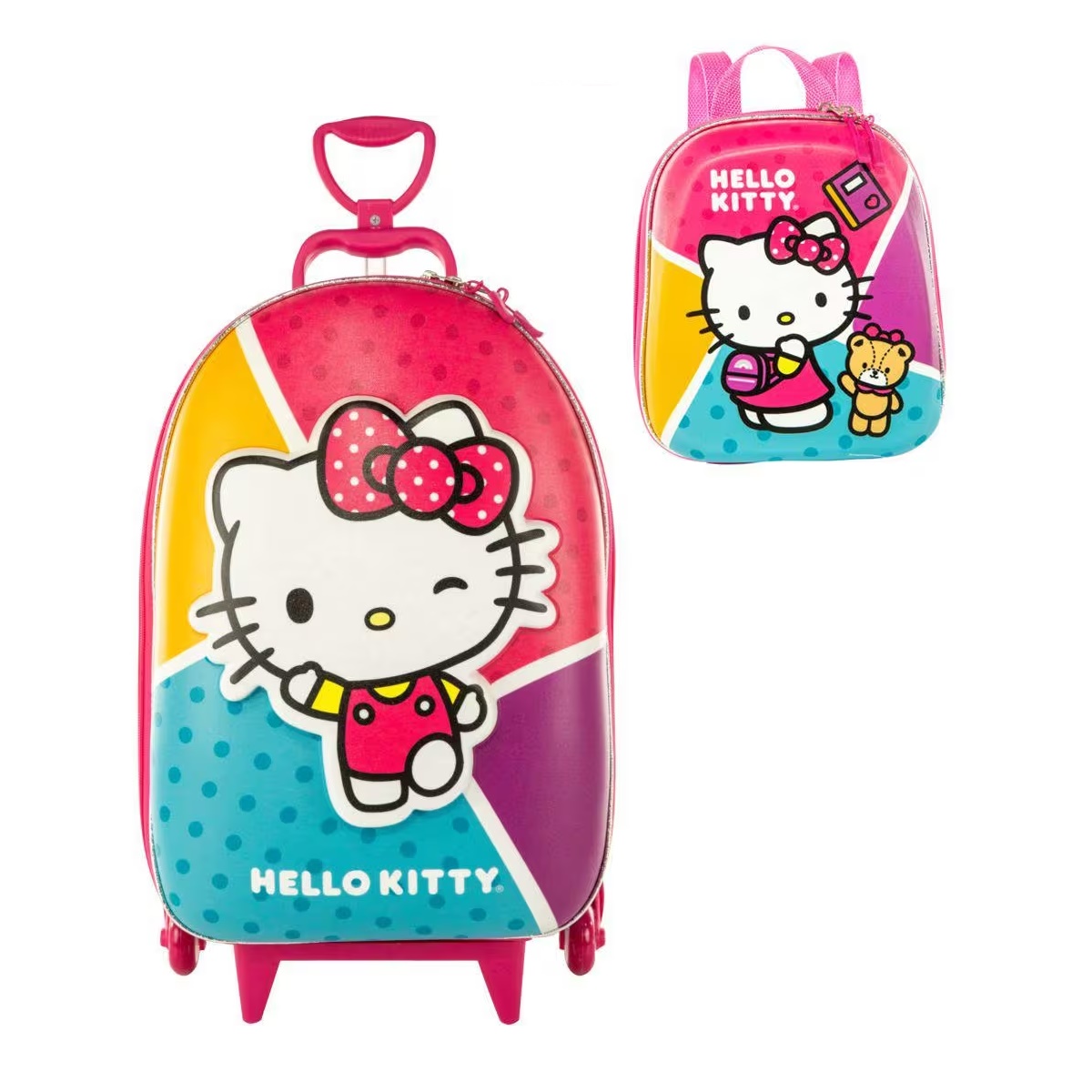 mochila 3D da Hello Kitty Rosa Maxtoy - Zaredu Malas- As melhores Malas de  viagens e mochilas escolares