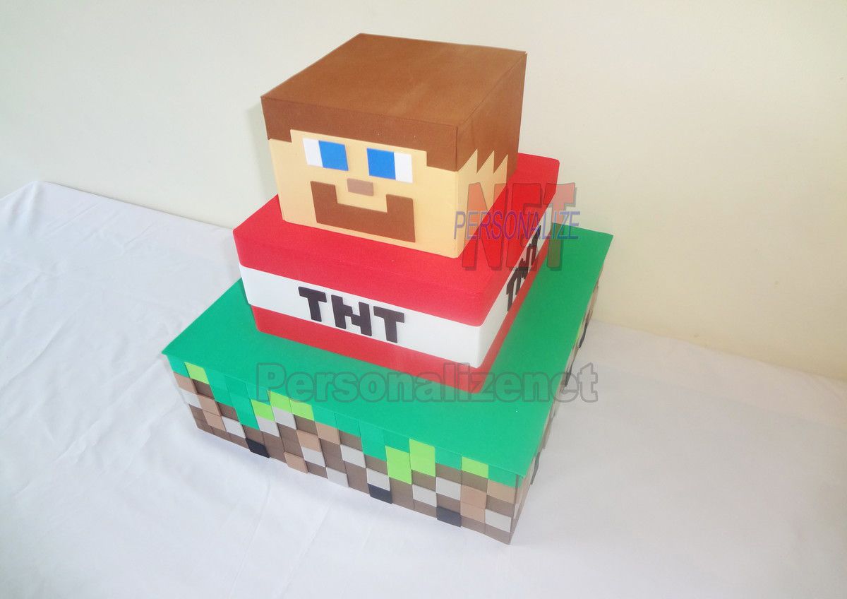 bolo de minecraft quadrado