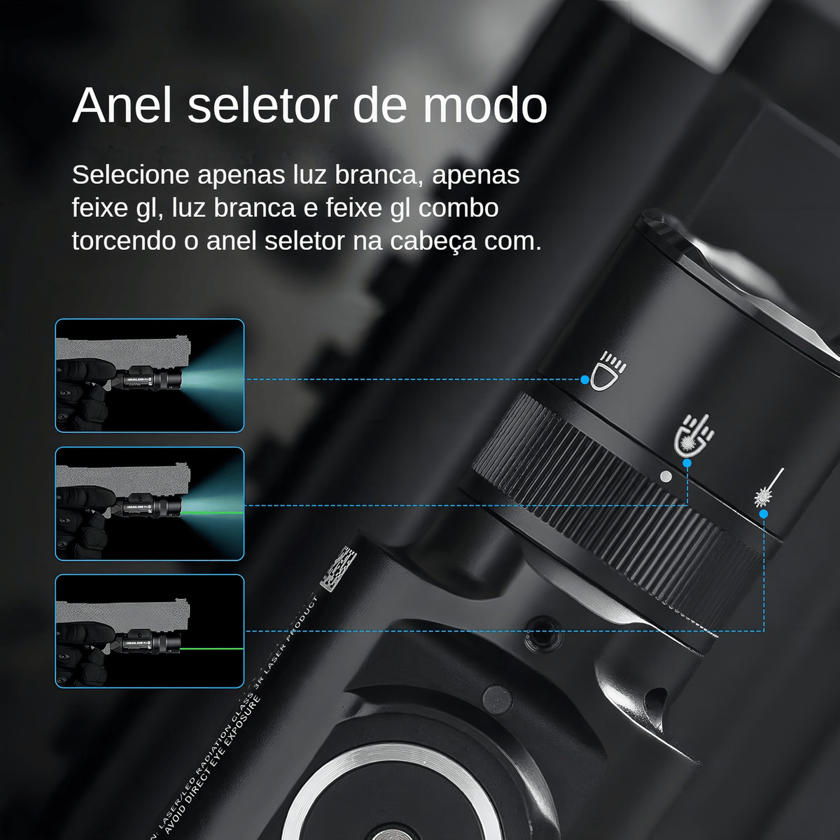 Lanterna Olight Baldr Pro R 1350 Lumens Laser Verde Picatinny