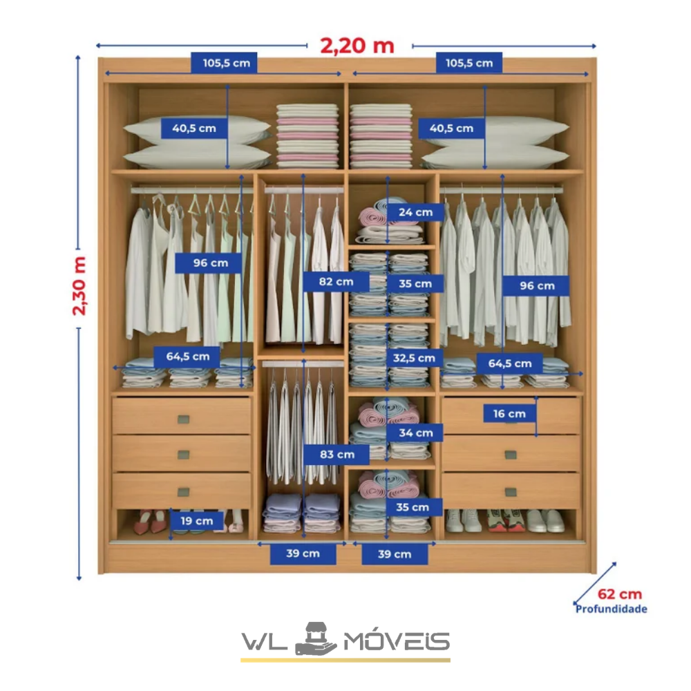 Roupeiro WLR202 2 20 Largura WL M veis roupeiro-wlr202-2-20-largura-wl-m-veis