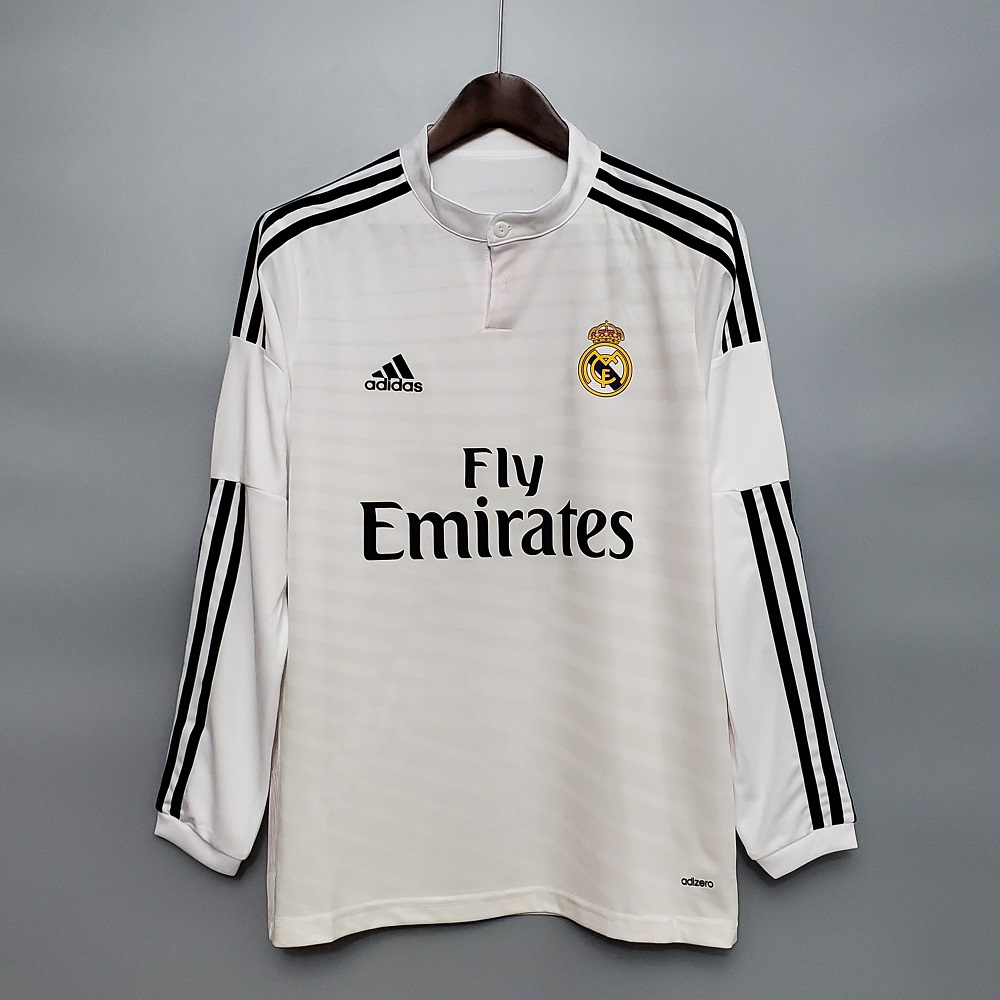 Camisa Real Madrid 2014-2015 Home Jogador Manga Longa - ACERVO DAS CAMISAS