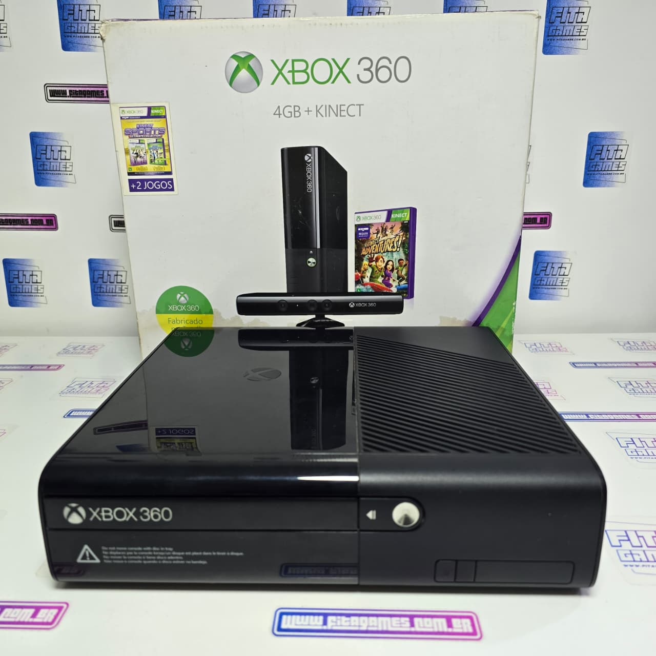 Xbox 360 4GB + Kinect (BR/CIB) - Fita Games