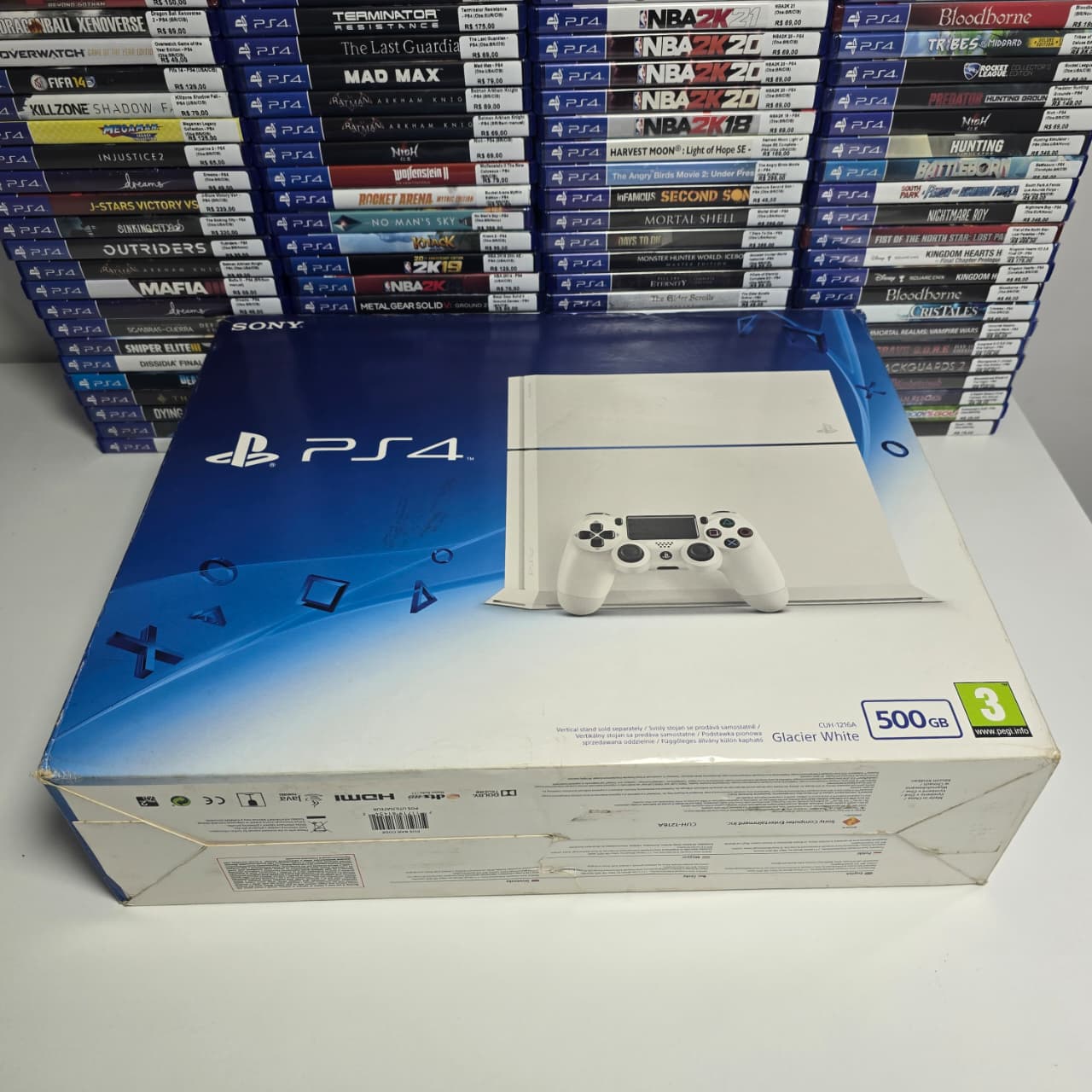 Playstation 4 Glacial White 500 MB (CIB) - Fita Games