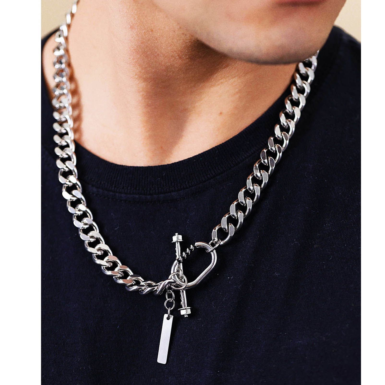 Chocker Corrente Masculina Aço - CODE Brincos Masculinos - Loja Online