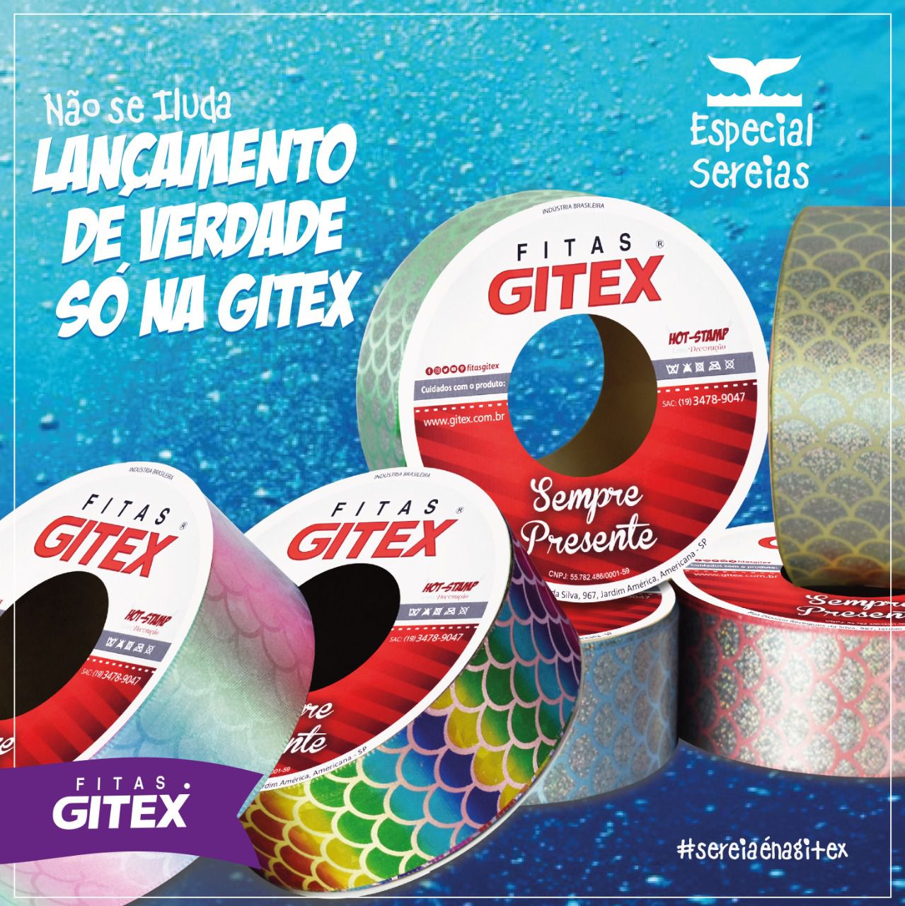 Fita cetim estampa xadrez Gitex® Nº12(48mm) Rolo 10 metros