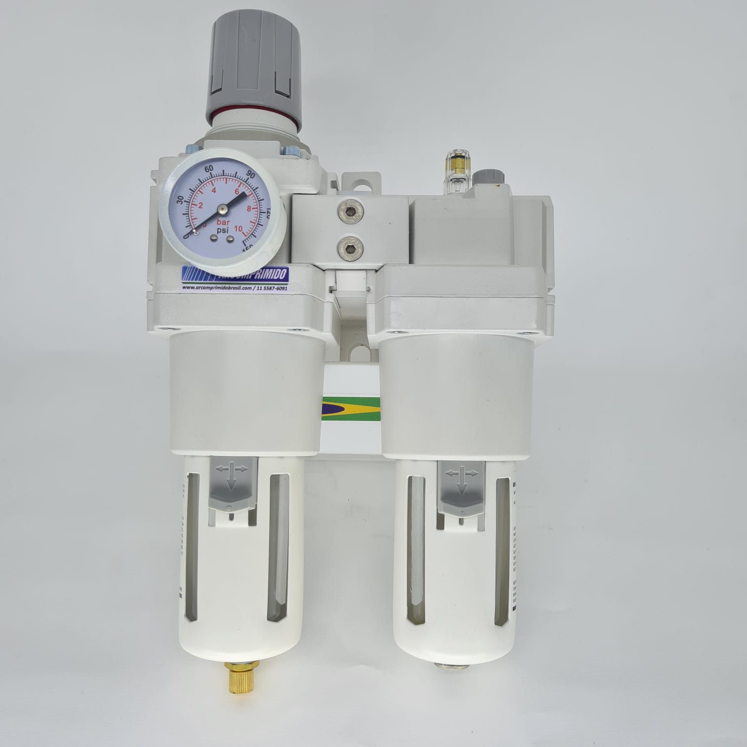 Conjunto FRL Filtro Regulador Lubrificador de Ar Comprimido de 1" -  Arcomprimido | Acessórios, Peças e Equipamentos para Sistemas de Ar  Comprimido