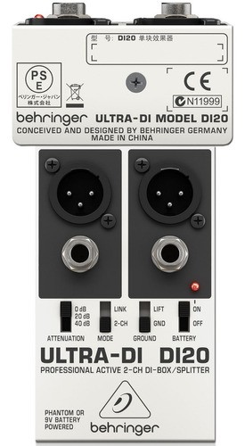 Direct Box DI20 Behringer - Amo Áudio - Mais do que áudio. Performance.