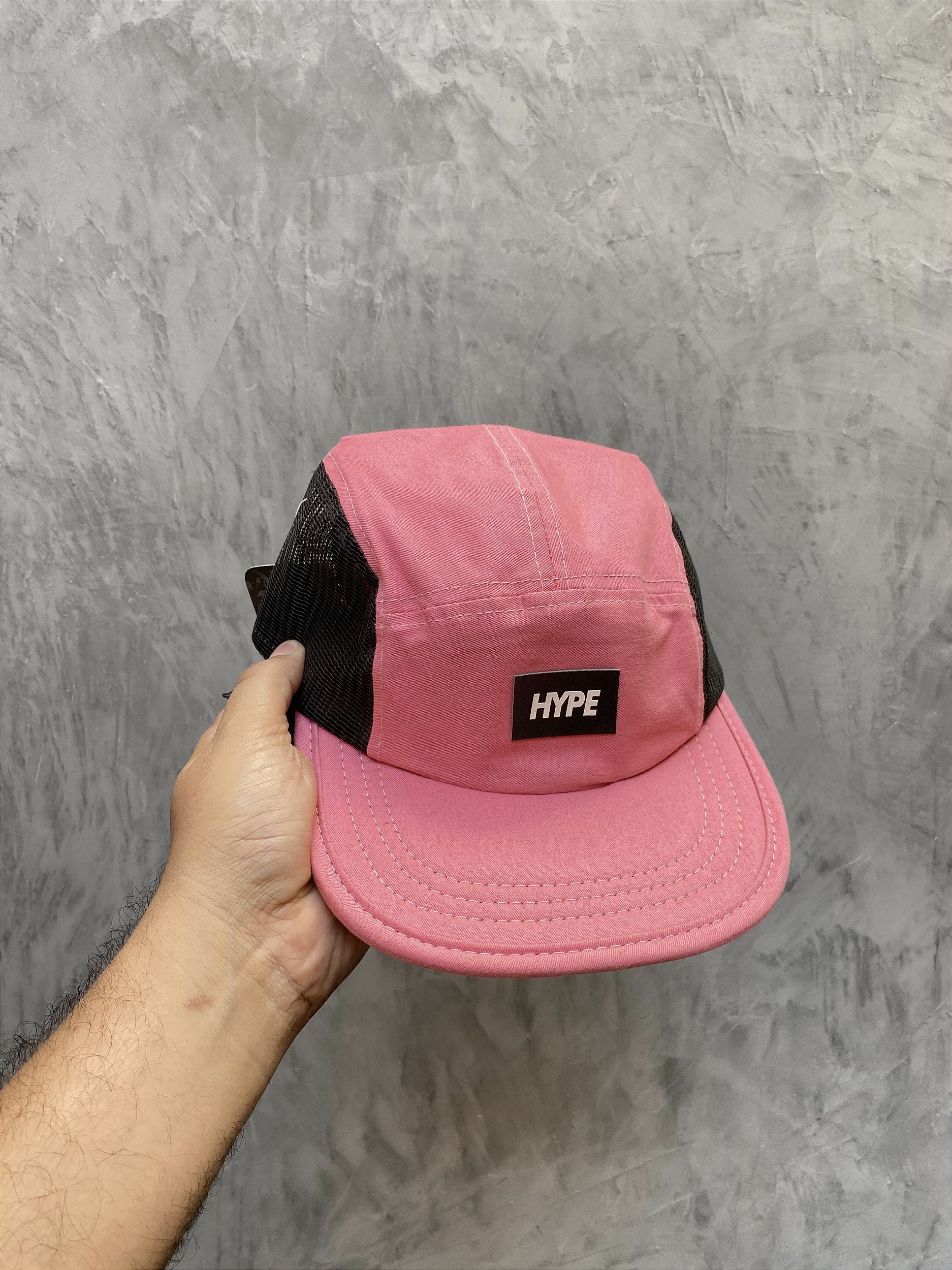 Boné High Strapback Five Panel Rosa