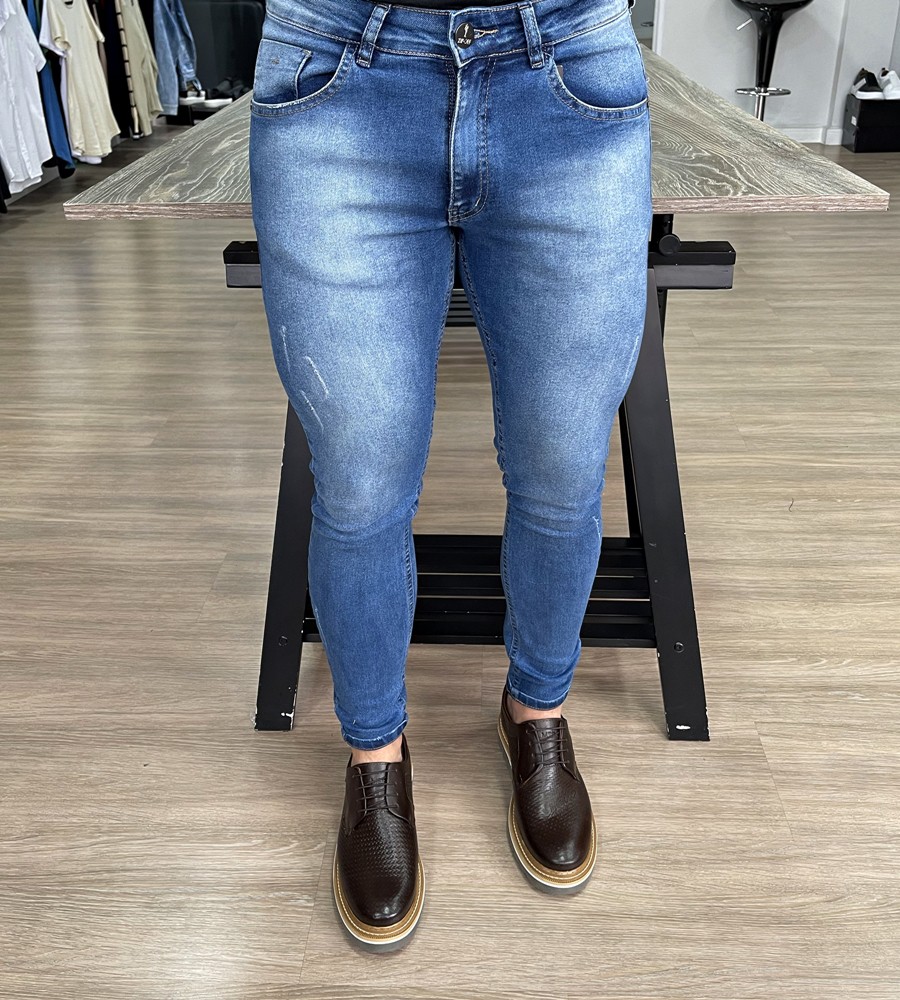 Calça Jeans super skinny William - Moda Masculina