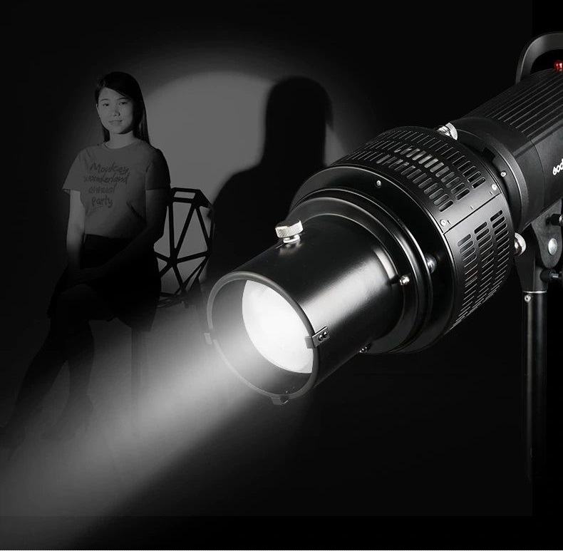 Soonpho KF80 Snoot Fotografico Con Attacco Bowens – Luce 5x Più Potente, 4 Filtri Colore E 25 GOBO, Corpo In Alluminio