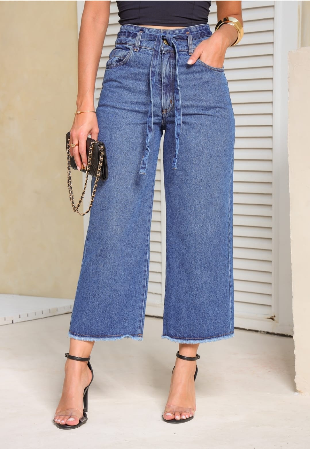 Pantacourt CalÃ§a Jeans Mais Curta CALÇA PANTACOURT FEMININA JEANS