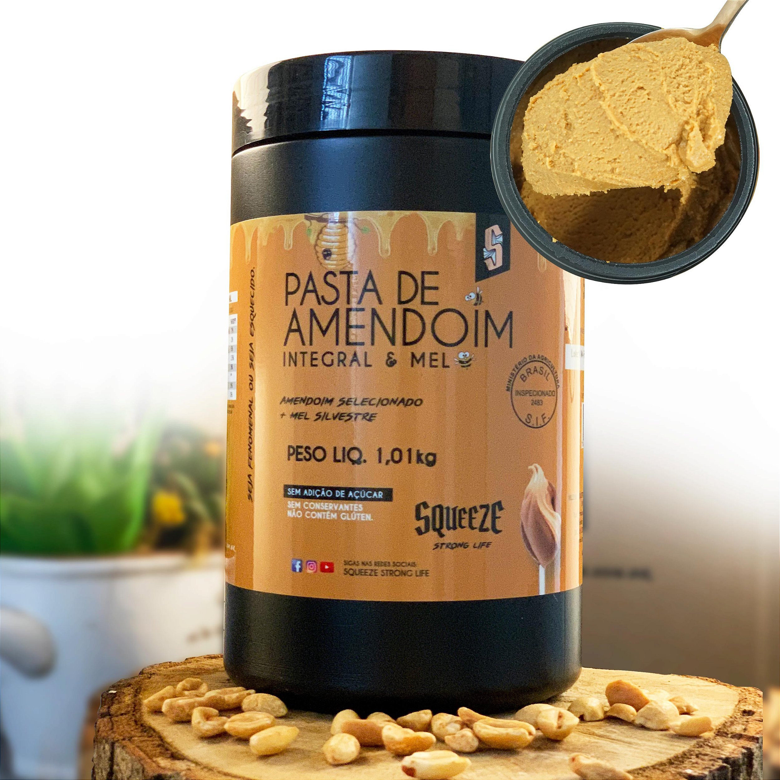 Pasta de Amendoim Mel  Fonte de Proteínas e Gorduras Saudáveis - Squeeze  Store