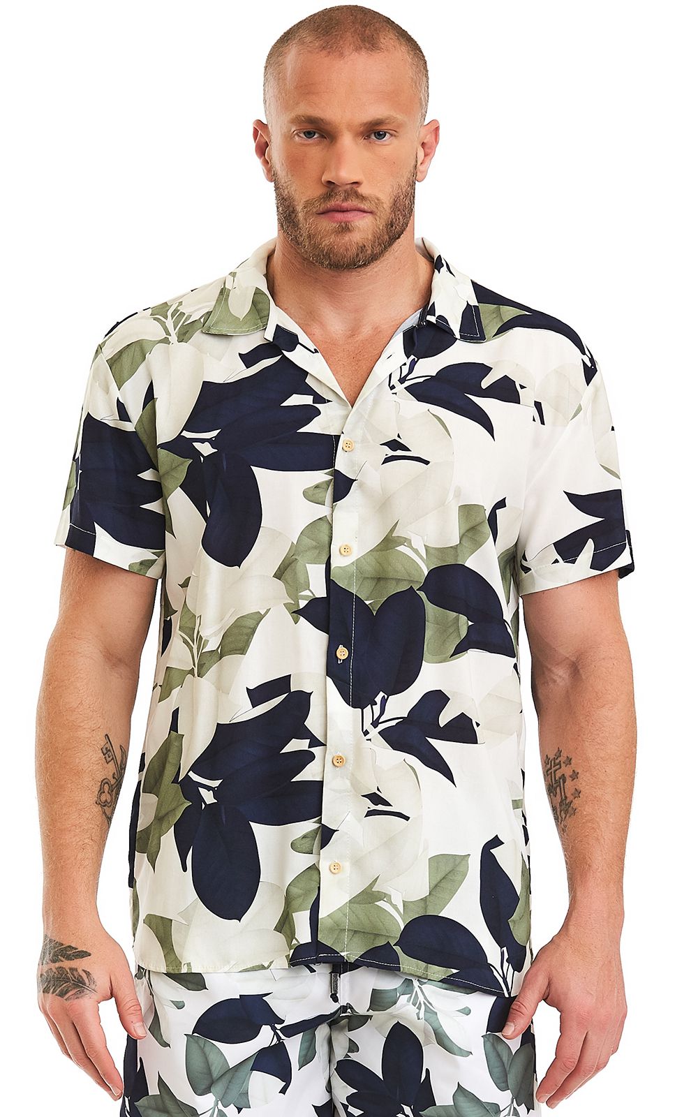 Camisa Masculina Estampada Manga Curta Viscose - Botanical - LaVíbora:  Shorts Masculinos de Praia, Roupas e mais!