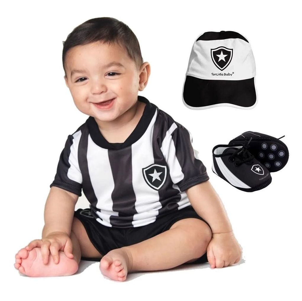 Kit Bebê Botafogo 4 Peças Oficial - Torcida Baby​ - Cia Bebê