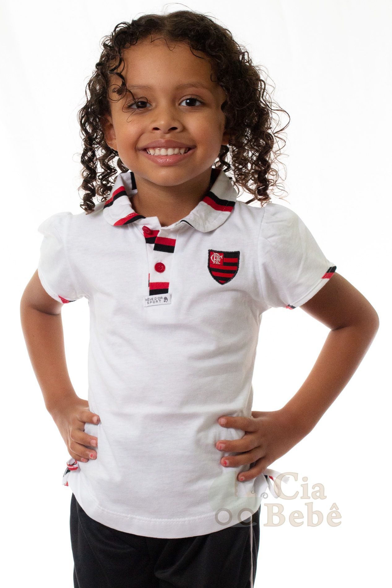 Camiseta Infantil Flamengo Feminina - Cia Bebê