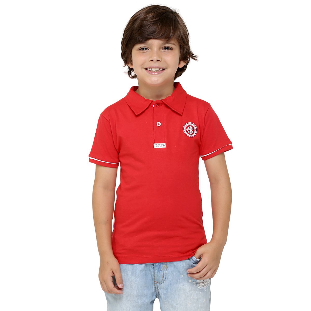 Camisa Polo Infantil Internacional Vermelha Oficial - Cia Bebê