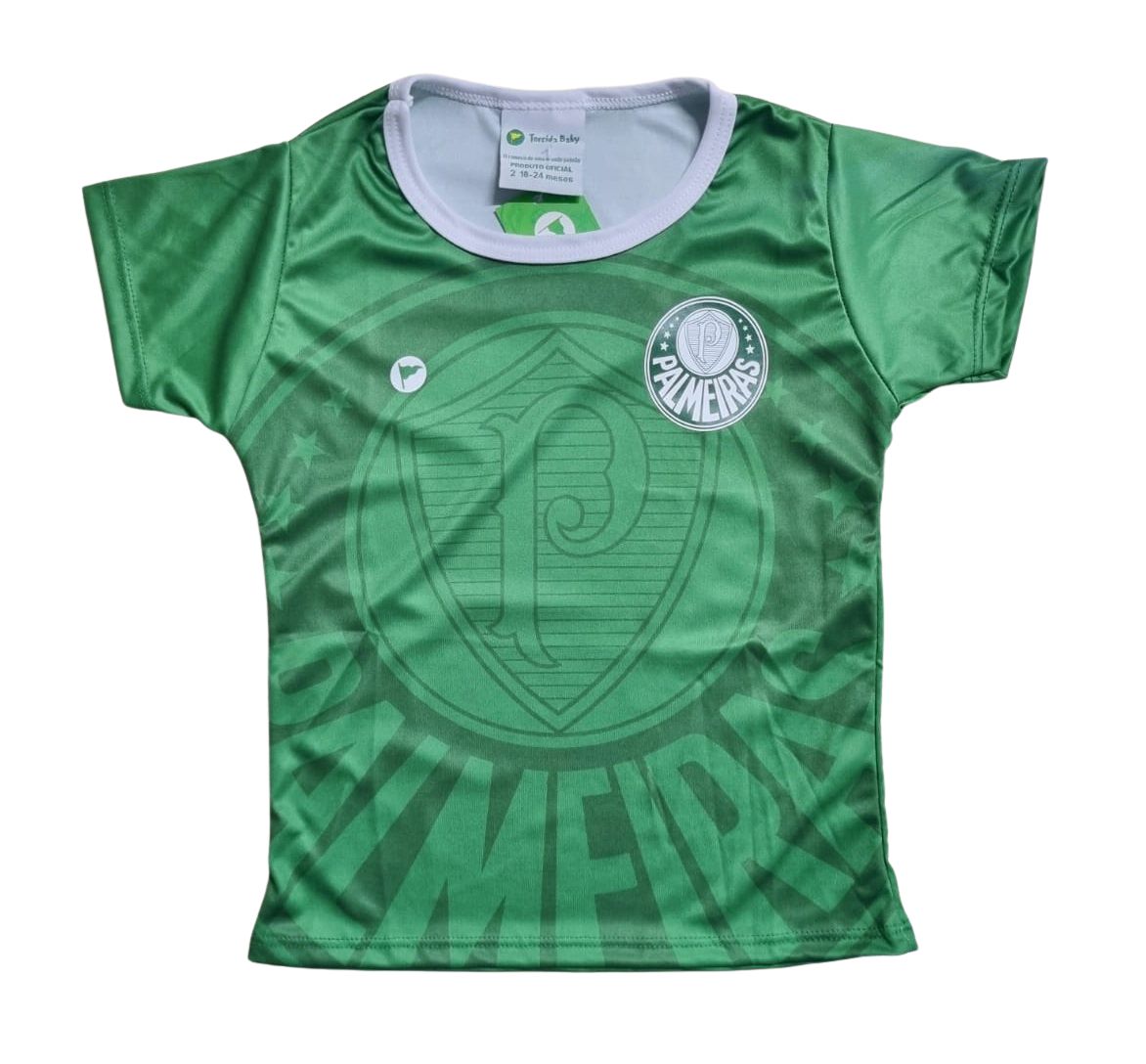 Camisa Infantil Palmeiras Baby Look Verde Oficial - Cia Bebê