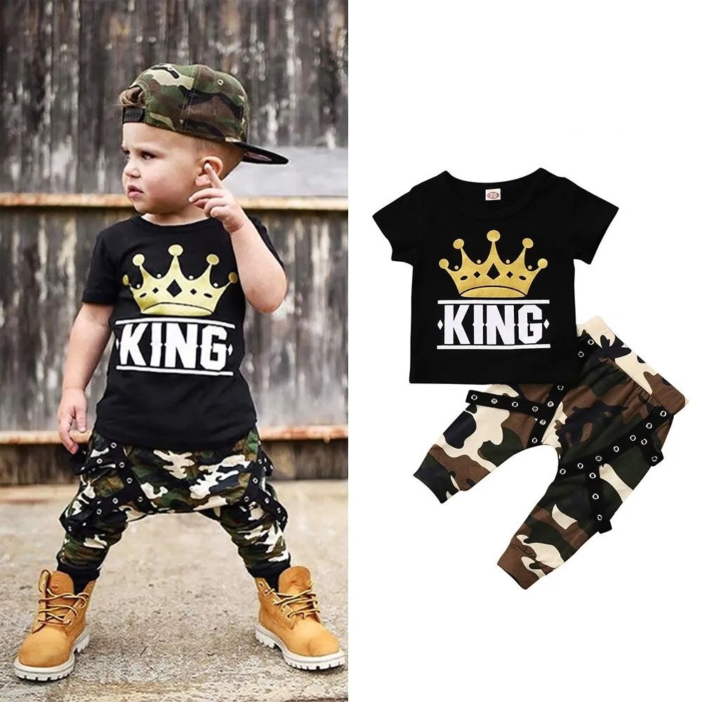 Roupa Bebê Fashion Estiloso Conjunto Camiseta E Calça Camuflada - Cia Bebê