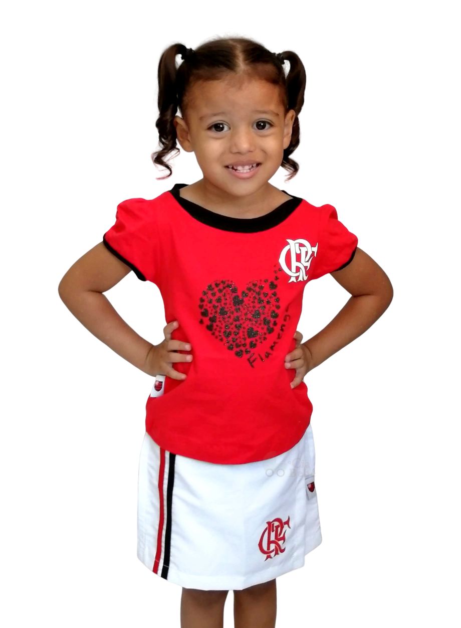 Conjunto Infantil Flamengo Feminino - Cia Bebê