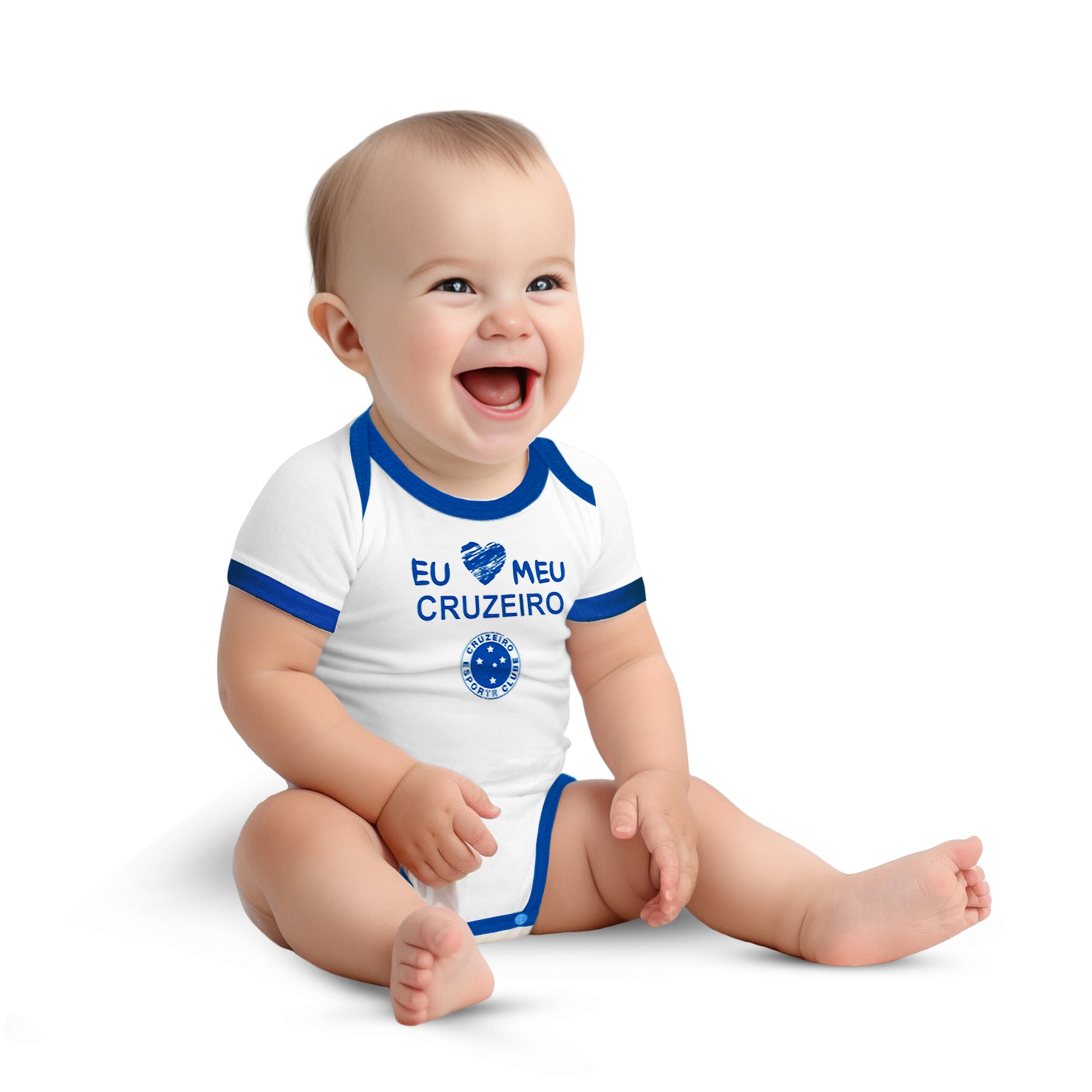 Body Bebê Cruzeiro Frase Eu Amo Meu Cruzeiro Oficial - Cia Bebê