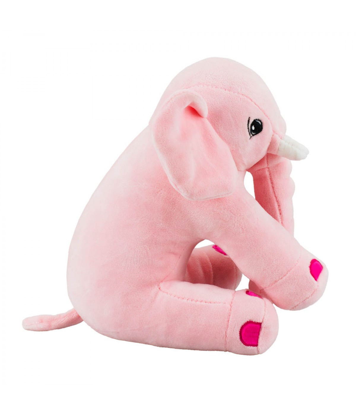 Pelúcia Elefante Rosa Sentado 24cm - Cia Bebê