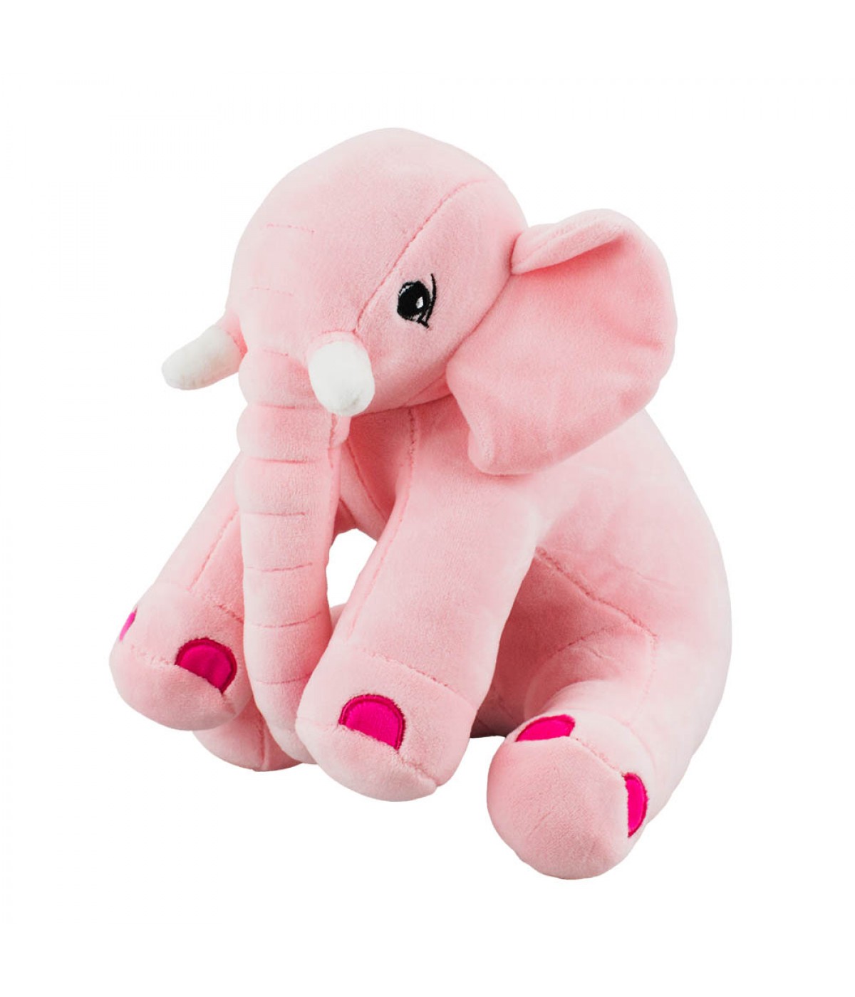 Pelúcia Elefante Rosa Sentado 24cm - Cia Bebê