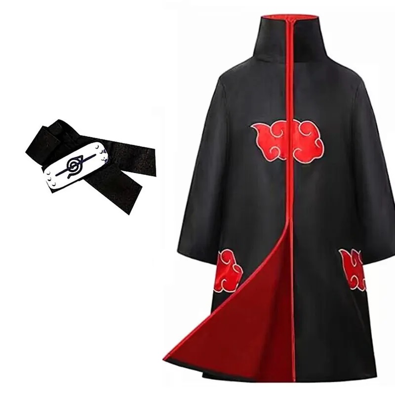 Combo Manto Akatsuki Nuvem Vermelha Naruto Shippuden Com Bandana Da Folha  Cosplay Ninja no Shoptime