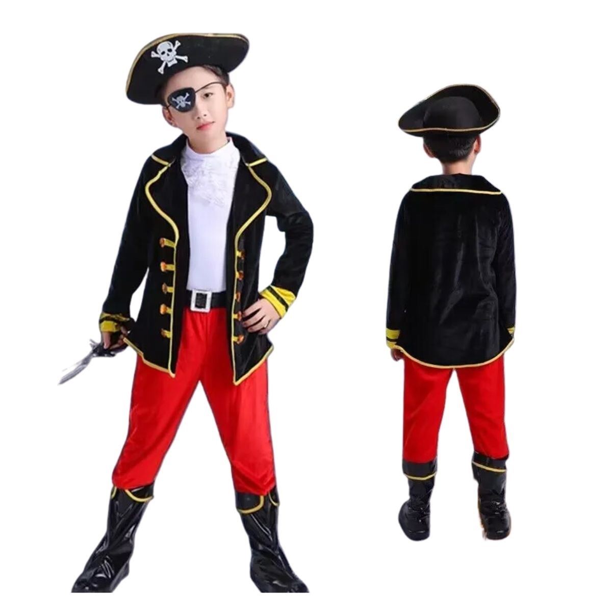 Fantasia Pirata Caveira Roupa Masculino Infantil