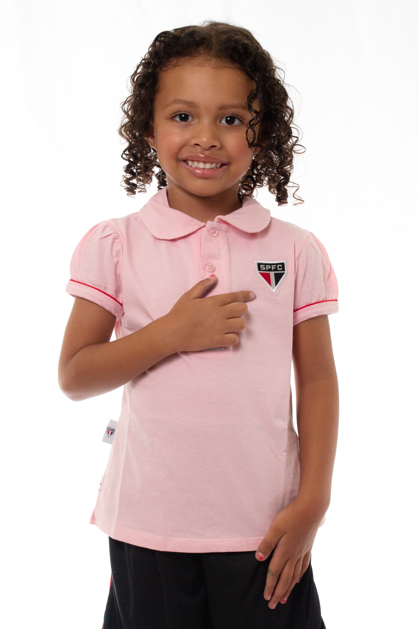 Camisa Infantil São Paulo Polo Rosa Oficial - Cia Bebê