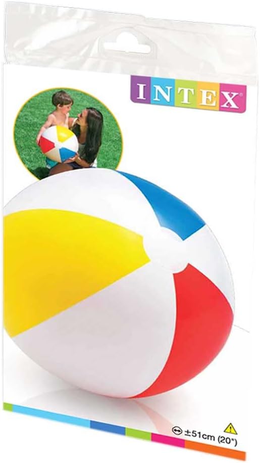 ColorBaby Pelota Playa Intex 51 Cm Transparente Decorada - Ideal Para Piscina Y Juegos De Verano