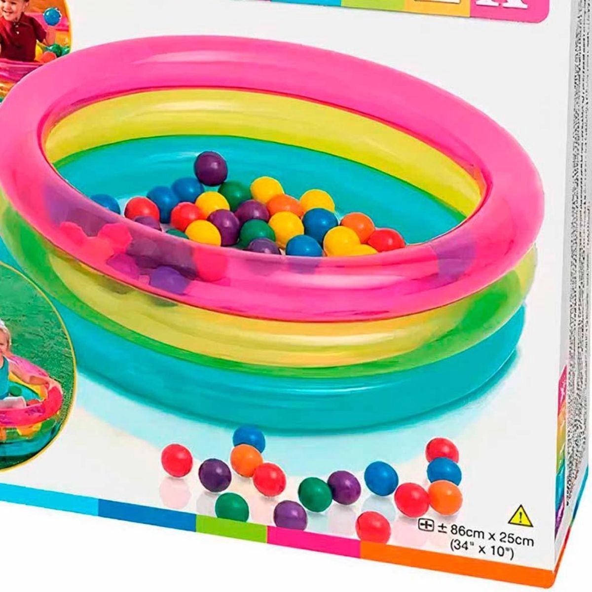 Piscina de Bolinhas Inflável Infantil Com 50 Bolinhas Intex - Cia Bebê