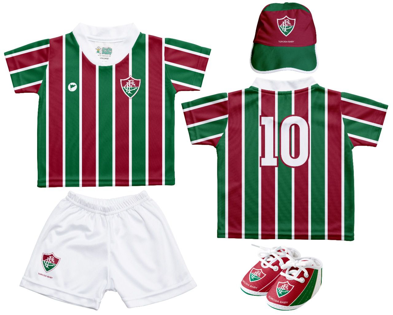 Kit Bebê Fluminense 4 Peças Oficial - Torcida Baby​ - Cia Bebê