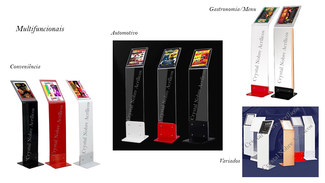 Totem Menu/Cardápio Crystal Nobre Acrílicos - Crystal Nobre Acrílicos