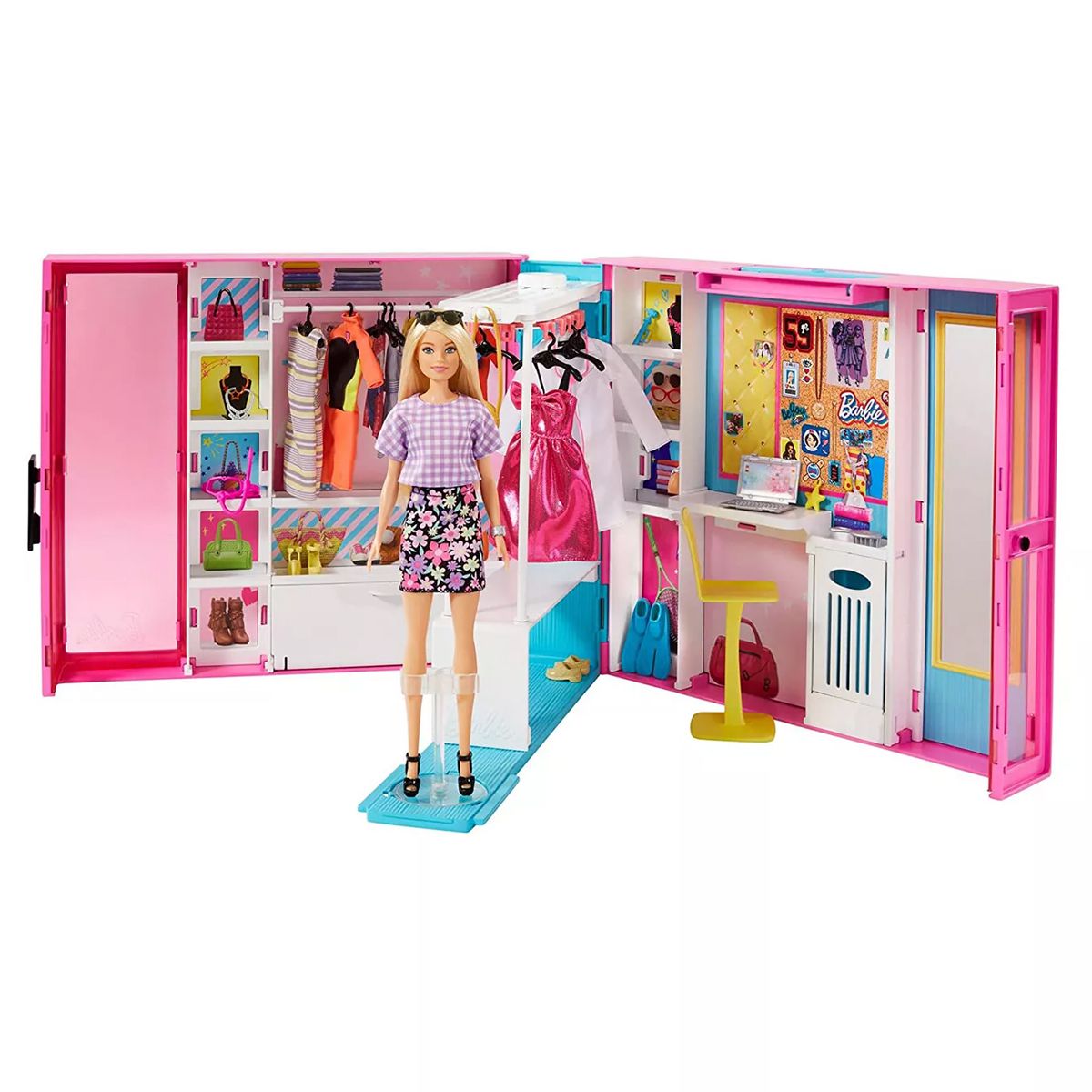 Barbie fazendo compras em roupas modernas e modernas