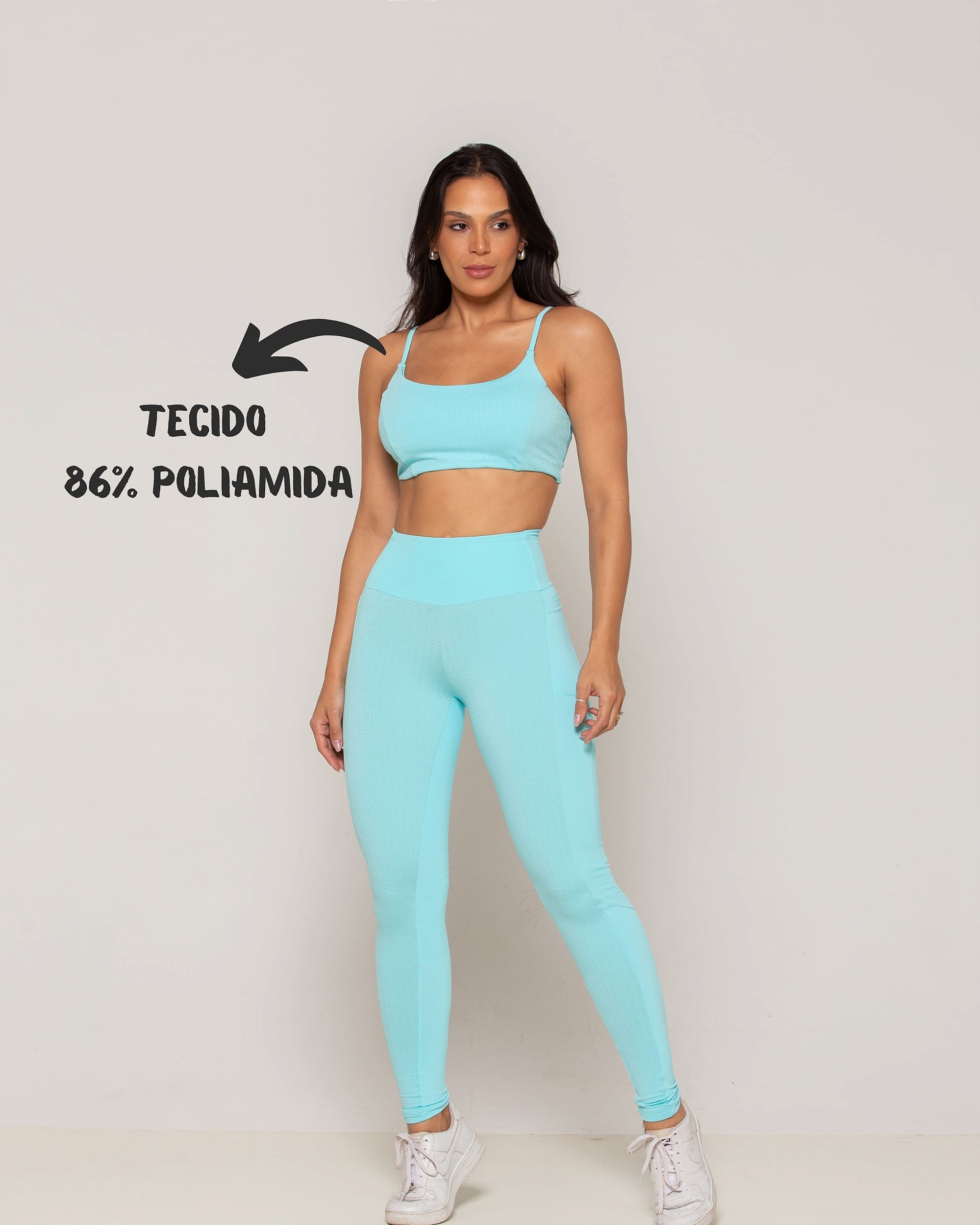 Top Azul Hortência - Fluido Fit