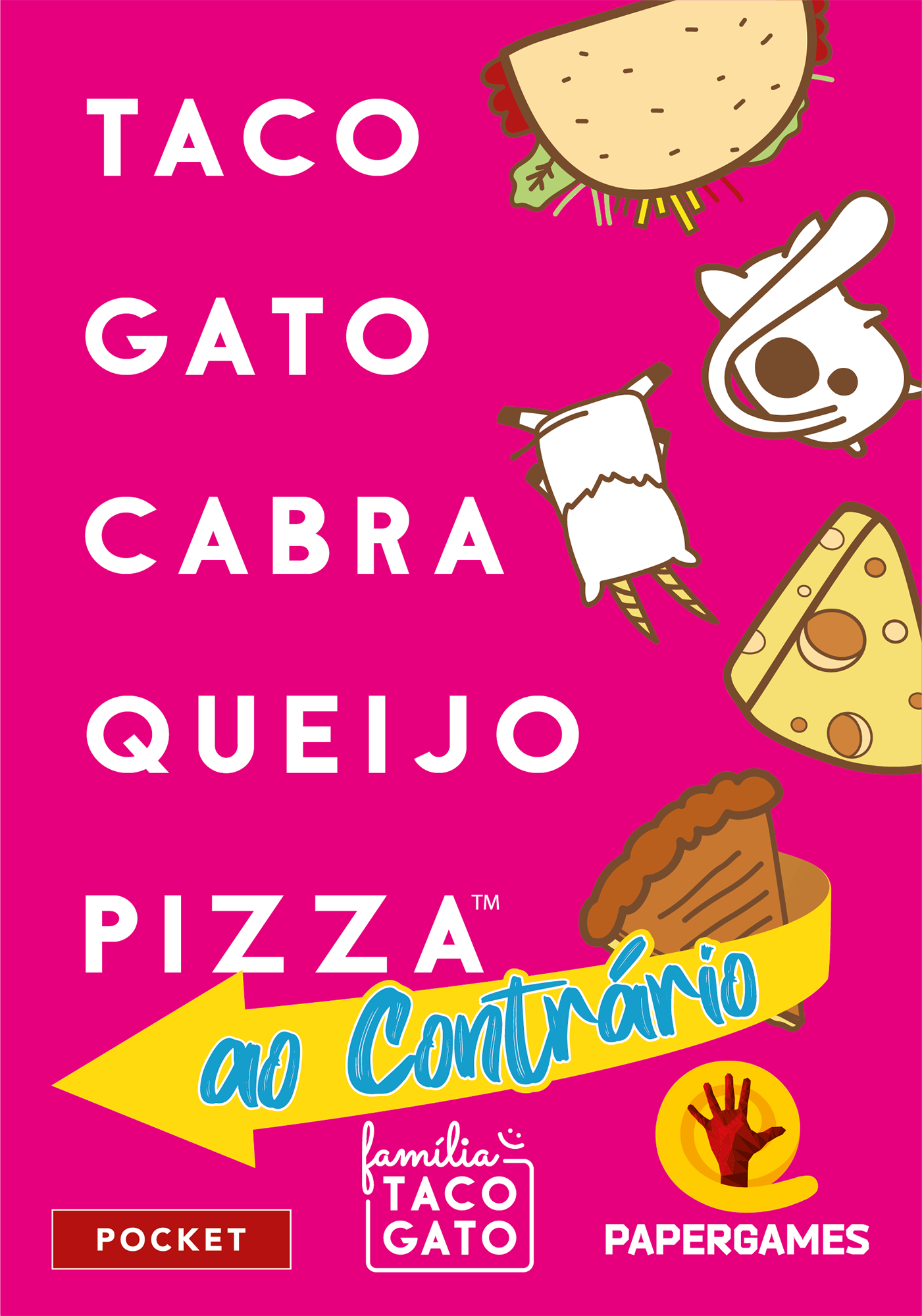 Taco Gato Cabra Queijo Pizza ao Contrário Jogo de Cartas PaperGames J078
