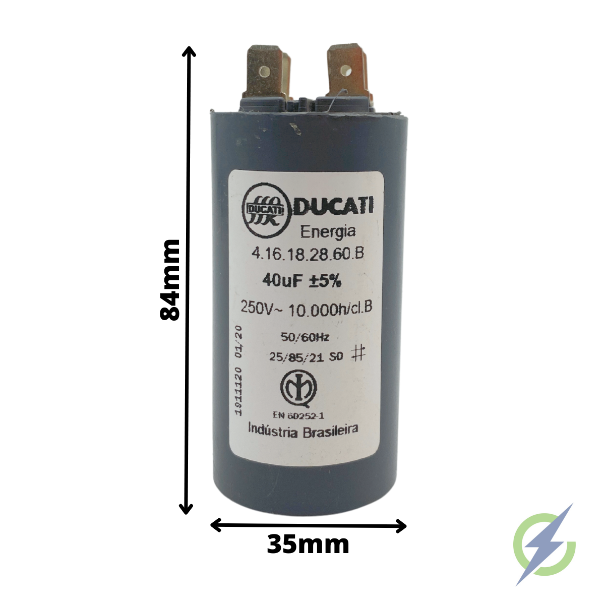 DUCATI Motorkondensator 40 µF ±5% / 475 V – 45x92 Mm, Polypropylen, Für Motoren