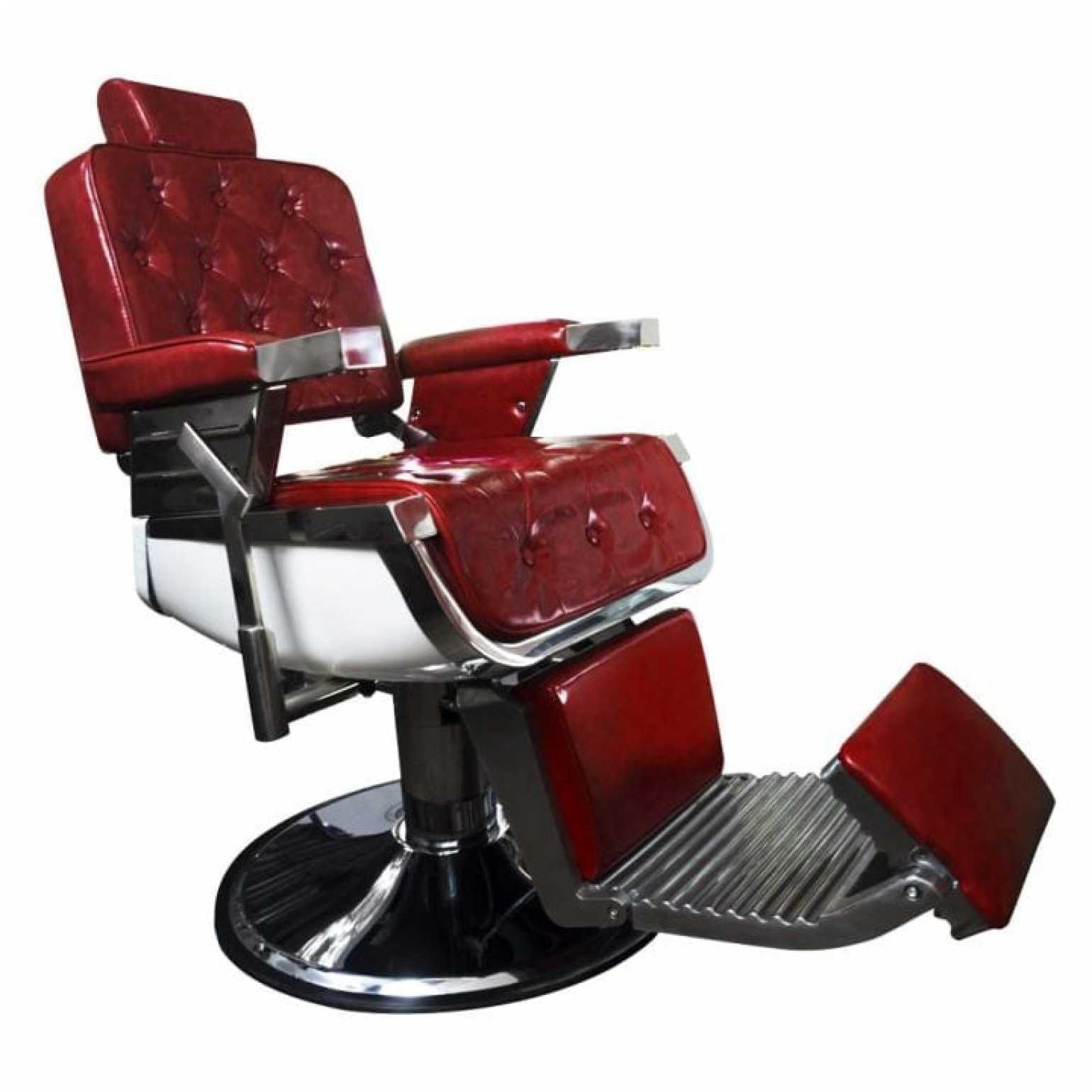 Cadeira Para Barbearia Hidráulica Reclinável Detroit Red Style Vermelha  Terra Fértil